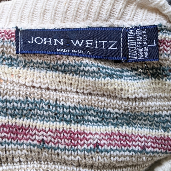 SOLD⚡VTG 90s Cream Grandpa Style Sweater - Picture 8 of 8